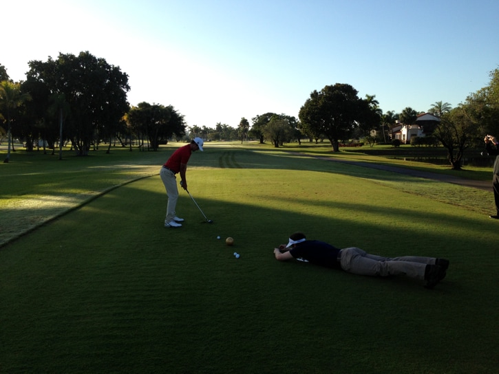 Here's Joe, doing whatever it takes to get the...