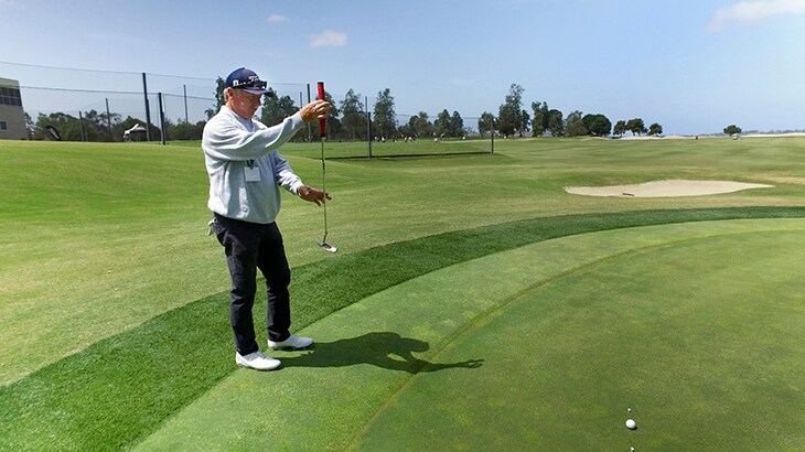 Team Titleist member Curt practicing before the...