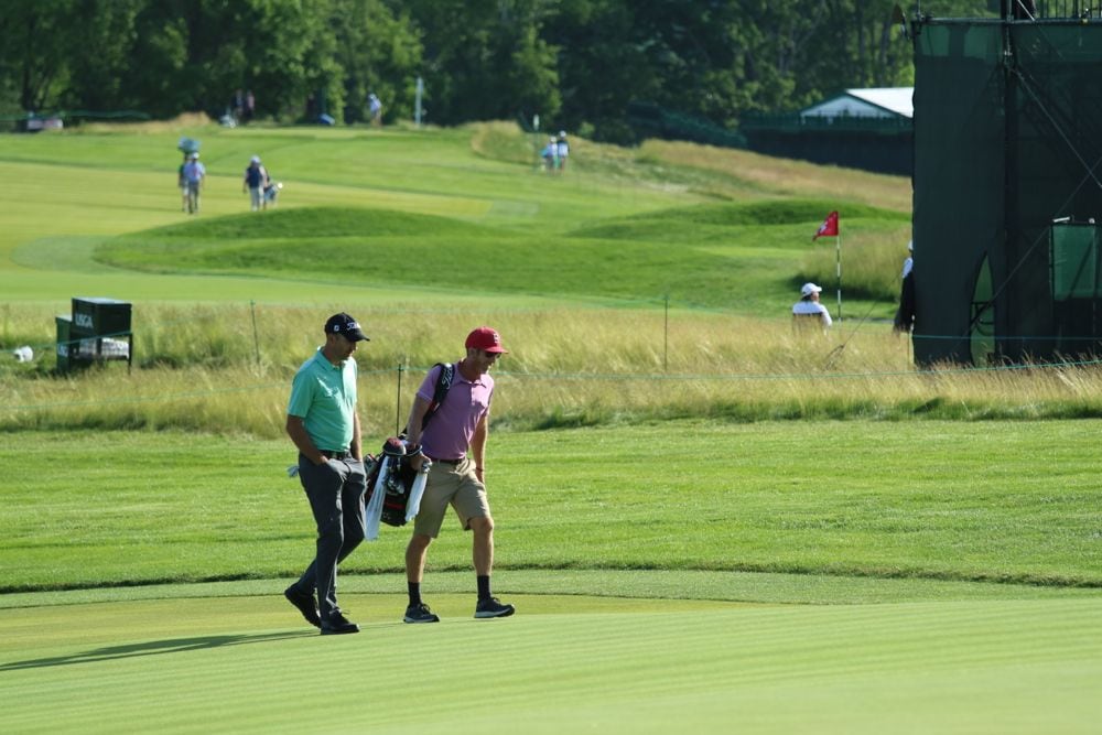 After warming up, it's off to the first tee...