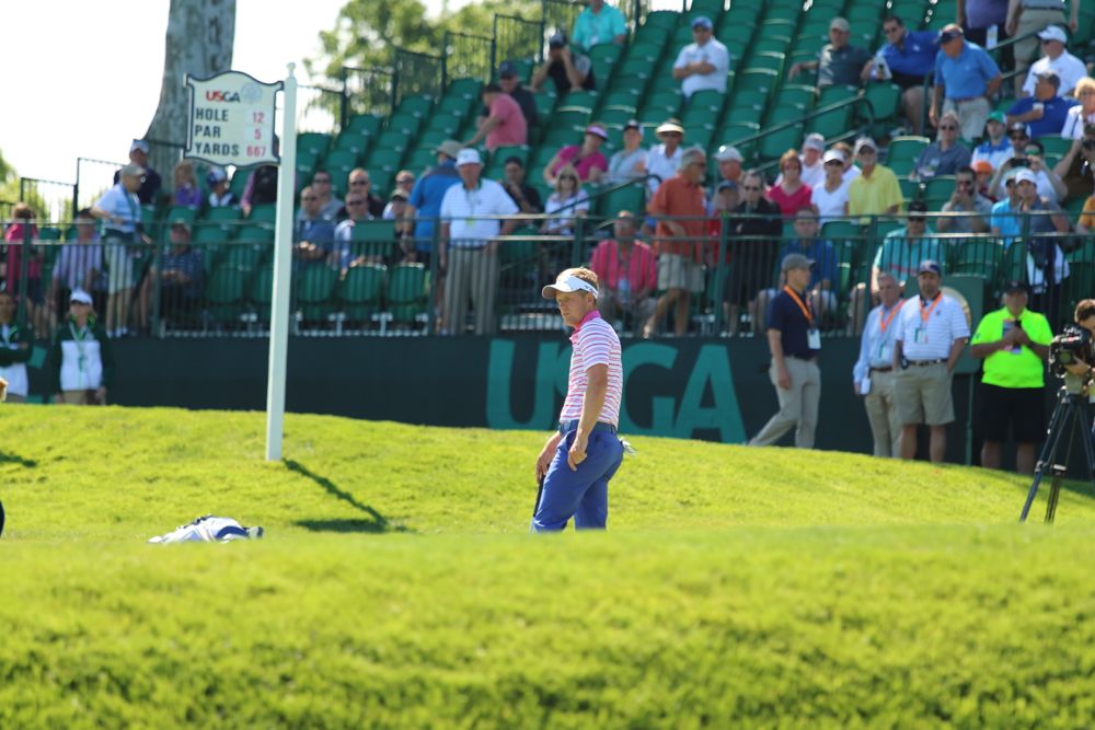 Down on the green, Pro V1x loyalist Luke Donald...