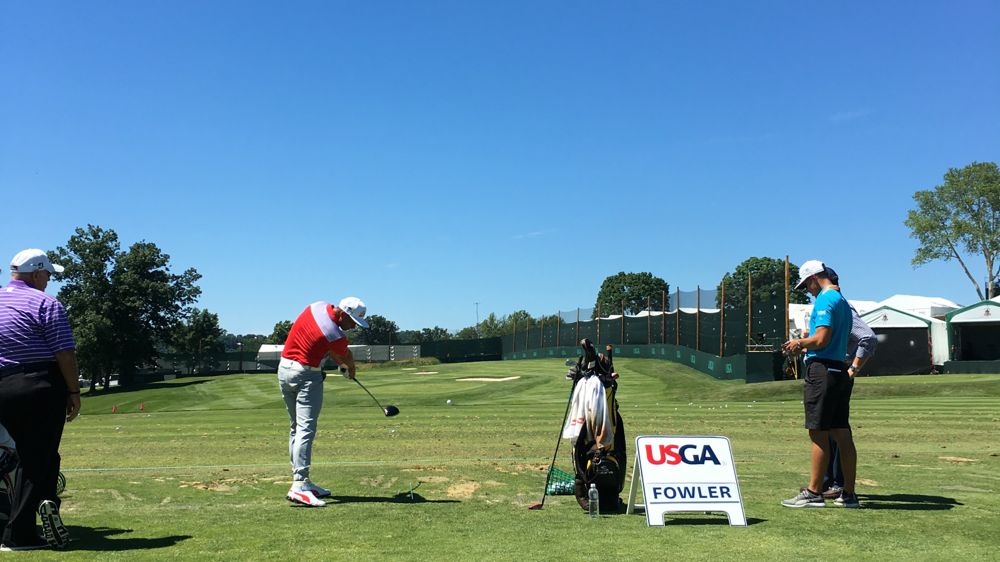 And then it's off to the range for Rickie to...
