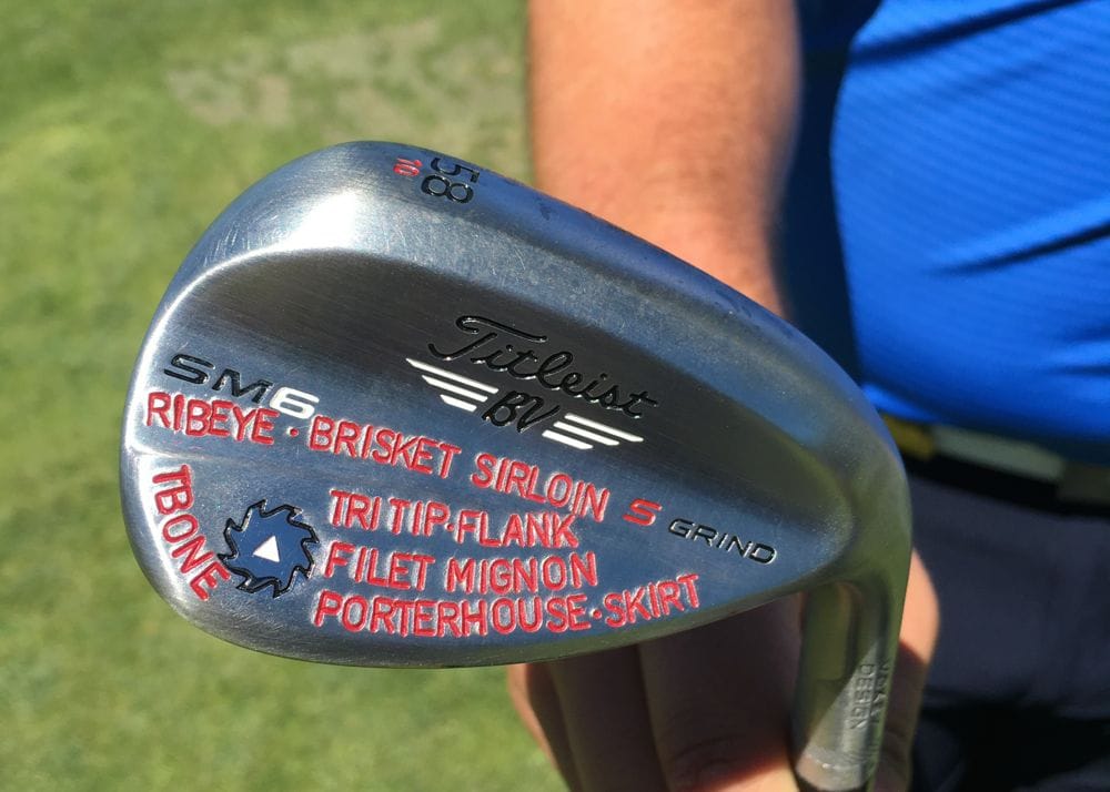 He was happy to show off his new wedge with some...