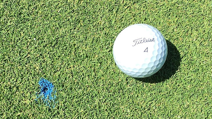 Geoff's Pro V1 golf ball.