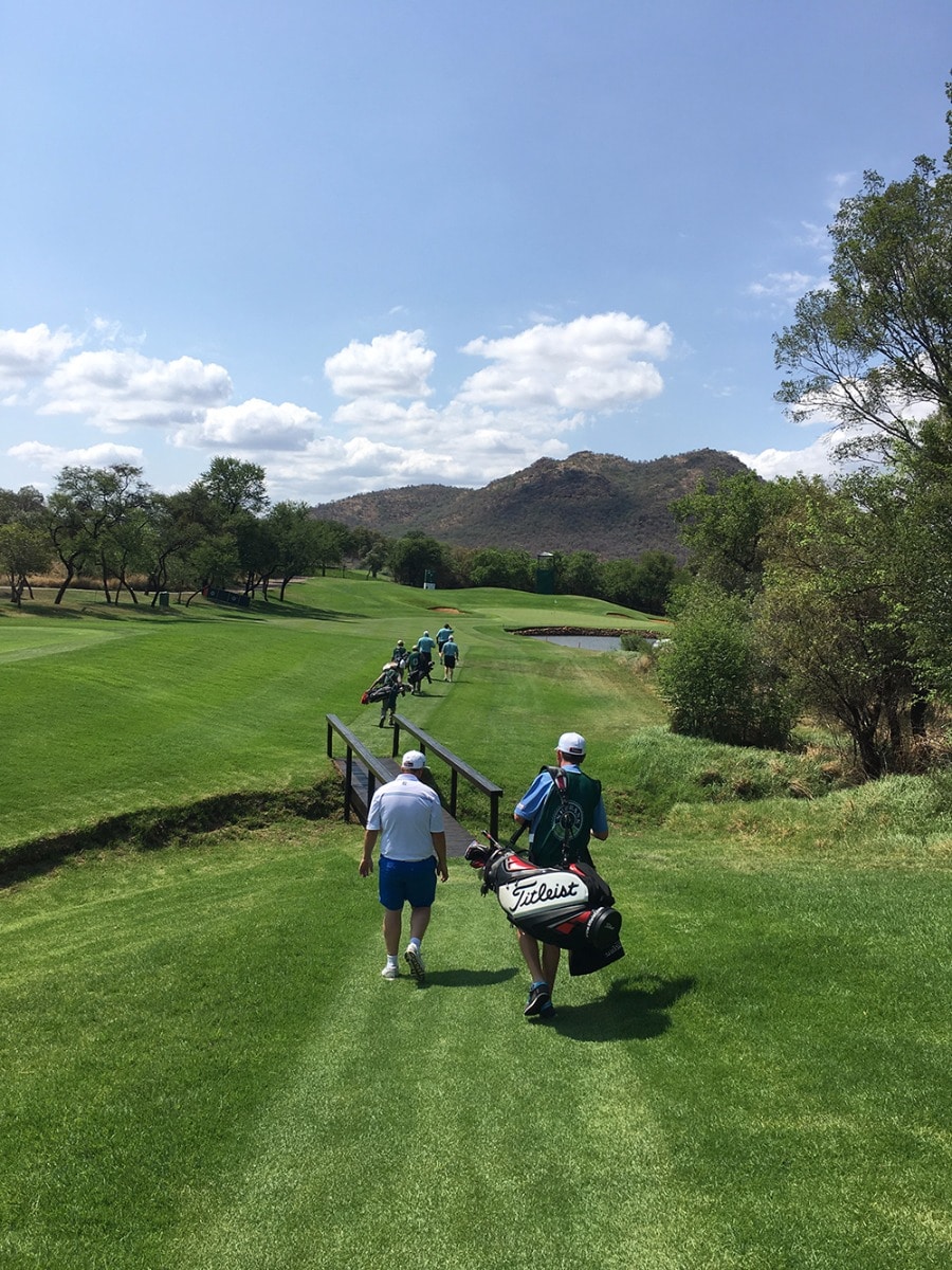 We walked a few holes with Beef...