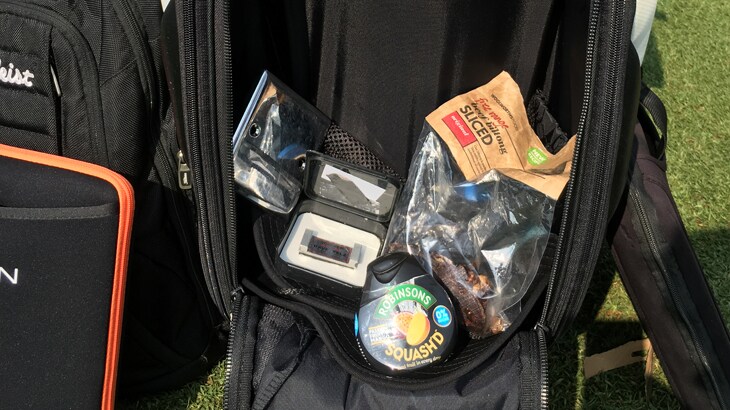 We took a look inside Steven Tiley's bag. 